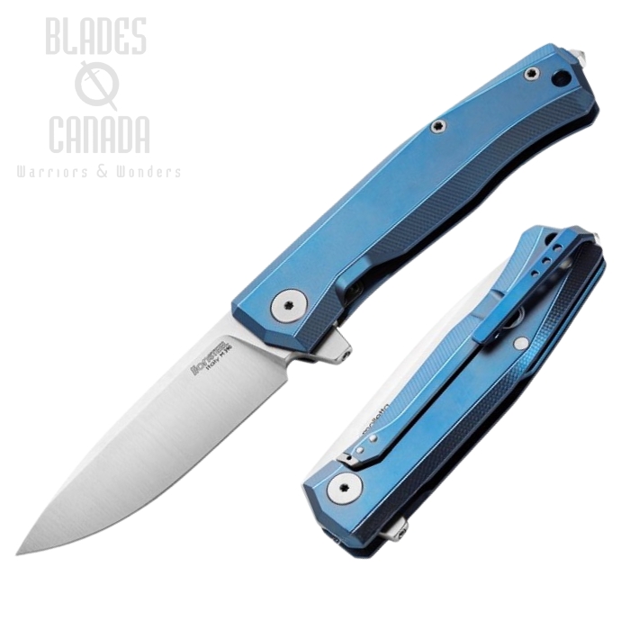 Lion Steel Myto Flipper Framelock Knife, M390, Titanium Blue, MT01 BL